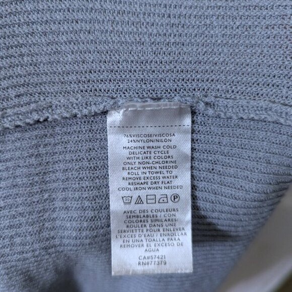 Ann Taylor Ribbed Boyfriend Cardigan Dusty Blue Size XL - Picture 7 of 7